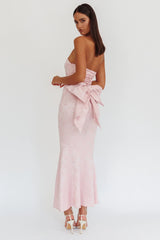 Melty Kisses Bow Back Maxi Dress Pink