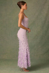 Embellished Fishtail Corset Gown in Lilac