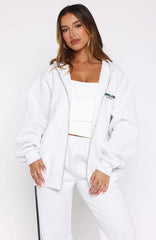 Lucky Thirteen Charise Zip Front Hoodie Grey Marle