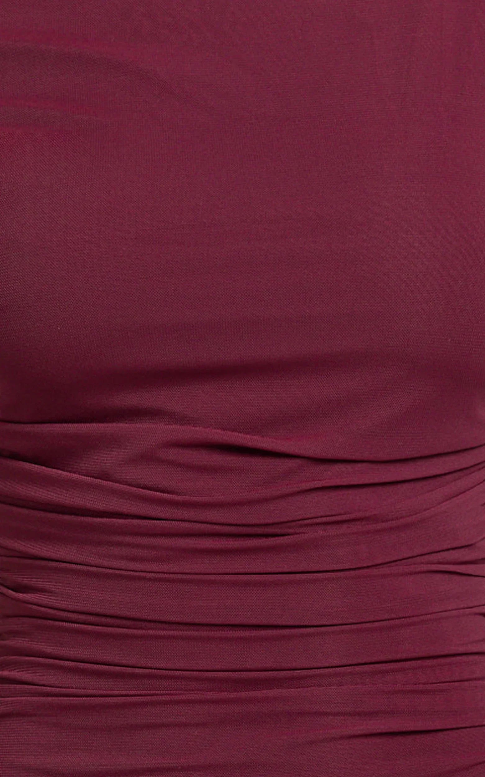 Judee Midi Dress One Shoulder High Side Split Dress in Wine