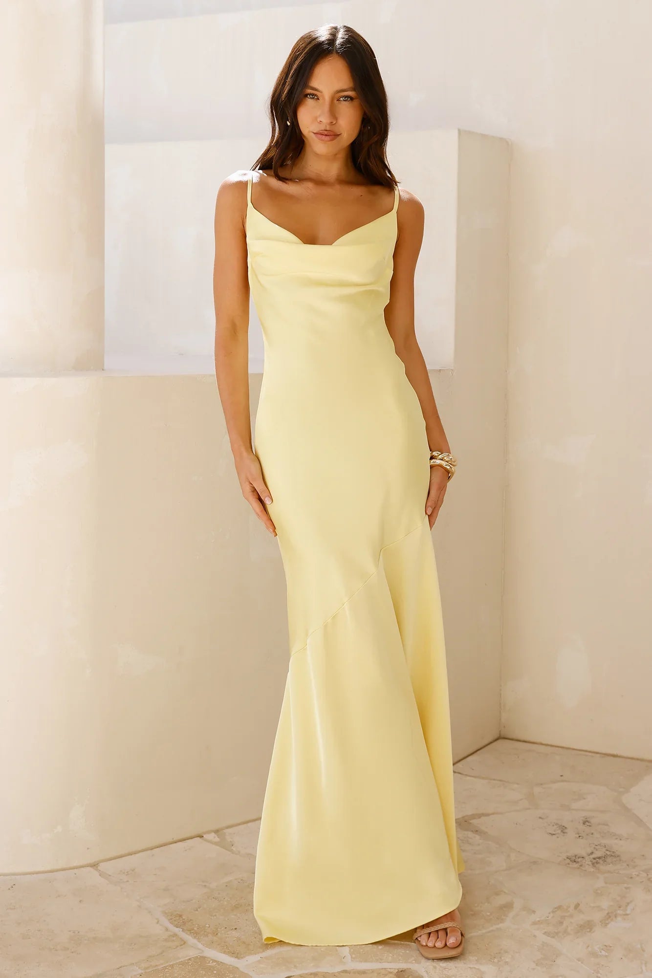 Brilliant Belle Satin Maxi Dress