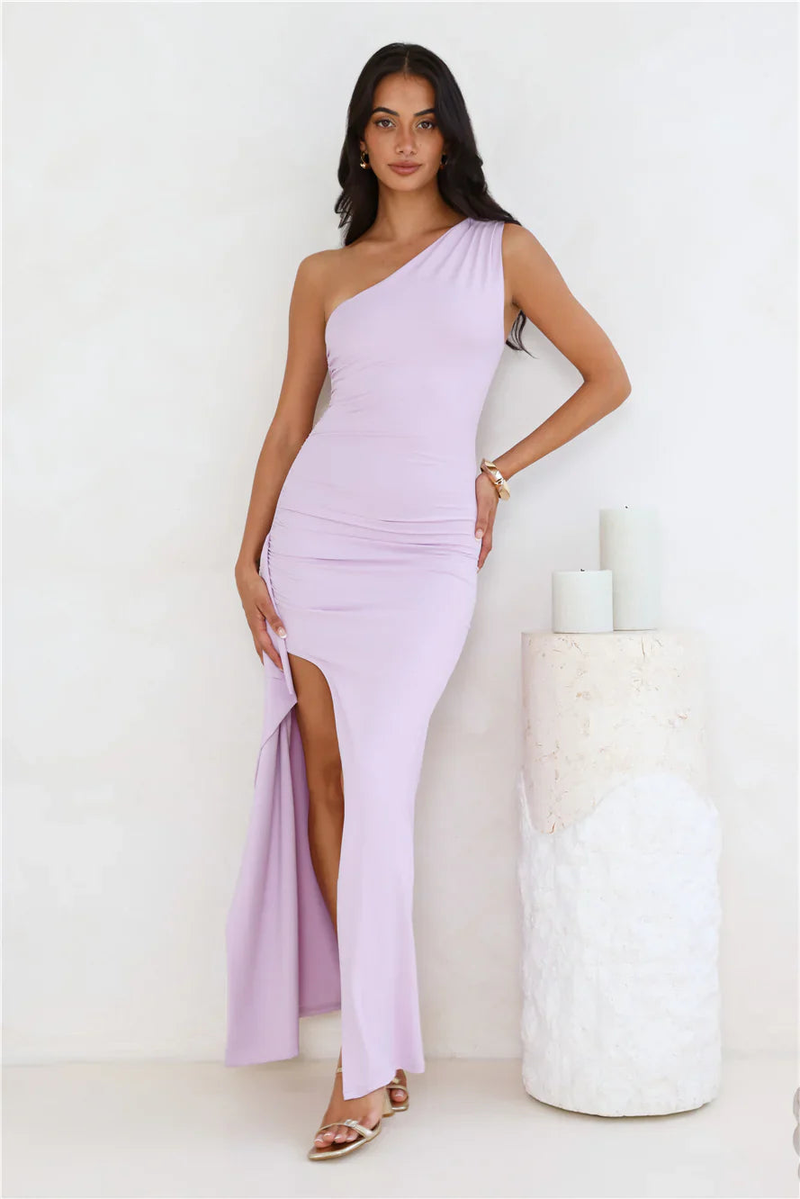 Stay Classy One Shoulder Maxi Dress