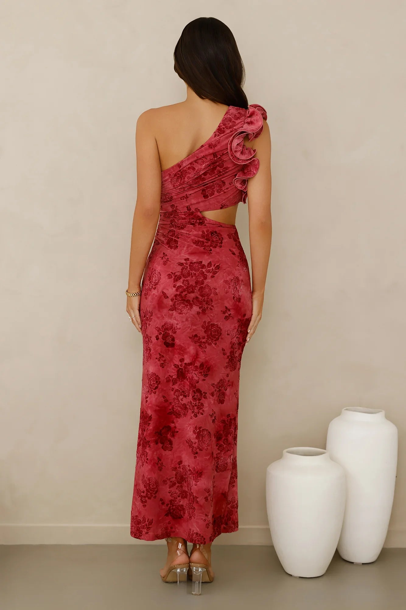 Mystique Beauty One Shoulder Maxi Dress