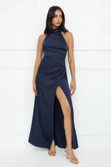 Sonnet Satin Halter Maxi Dress