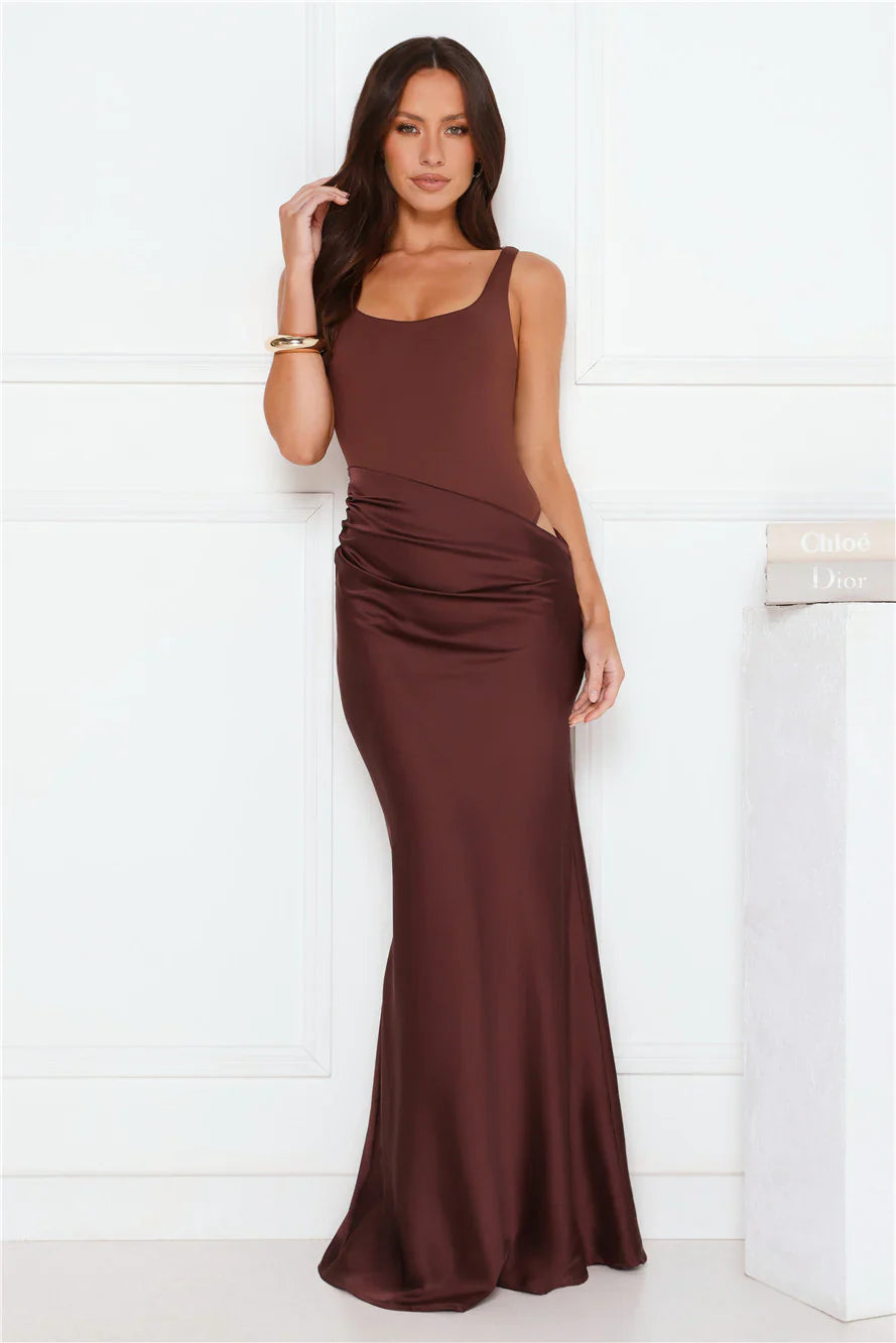 Effortlessly Yours Satin Maxi Dress