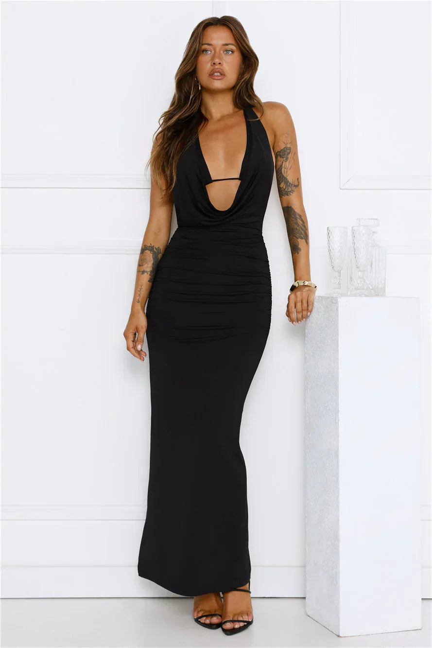 Midnight District Maxi Dress Black