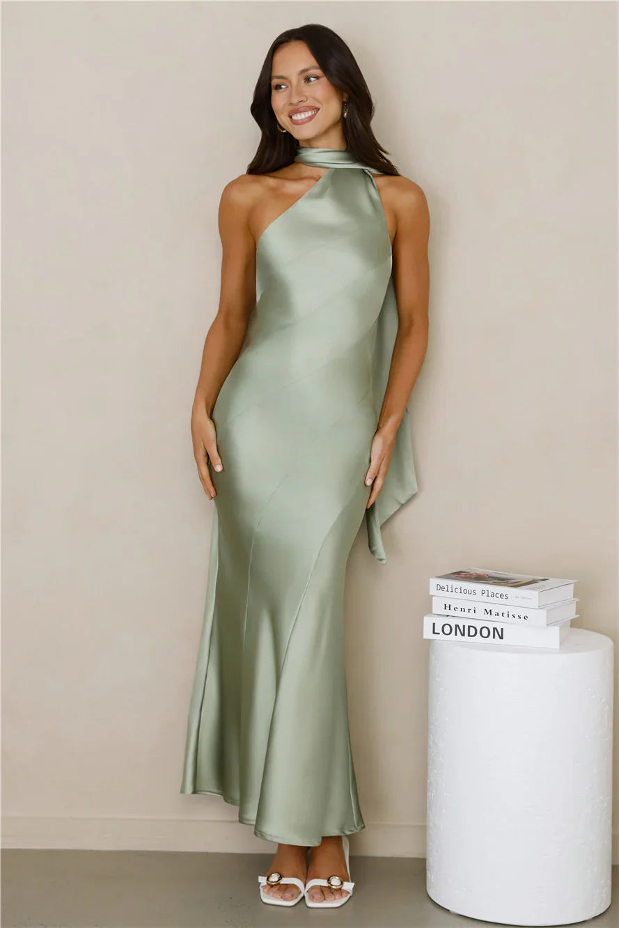 Kissed By Moonlight Satin Maxi Dress