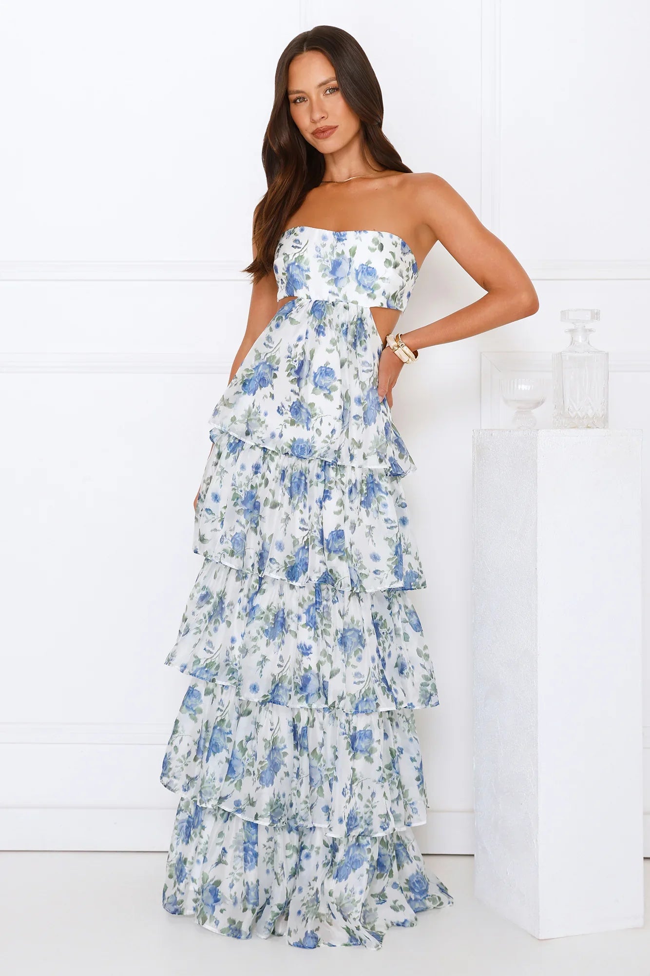 Bloom Spell Strapless Maxi Dress