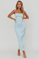 Kellan Lace Trim Maxi Dress Blue