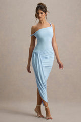 Angelique | Powder Blue Twisted Asymmetric Maxi Dress