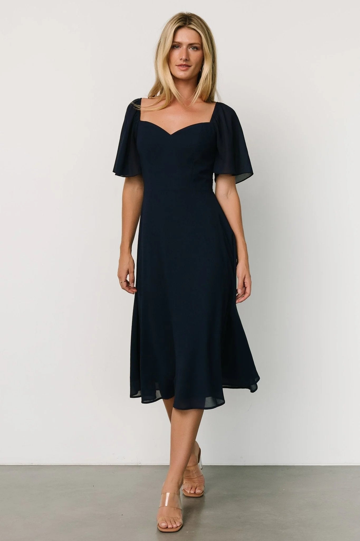 Colette Sweetheart Midi Dress | Navy