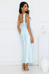Romantic Tales Satin One Shoulder Maxi Dress