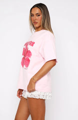 With Love & Romance Oversized Tee Baby Pink