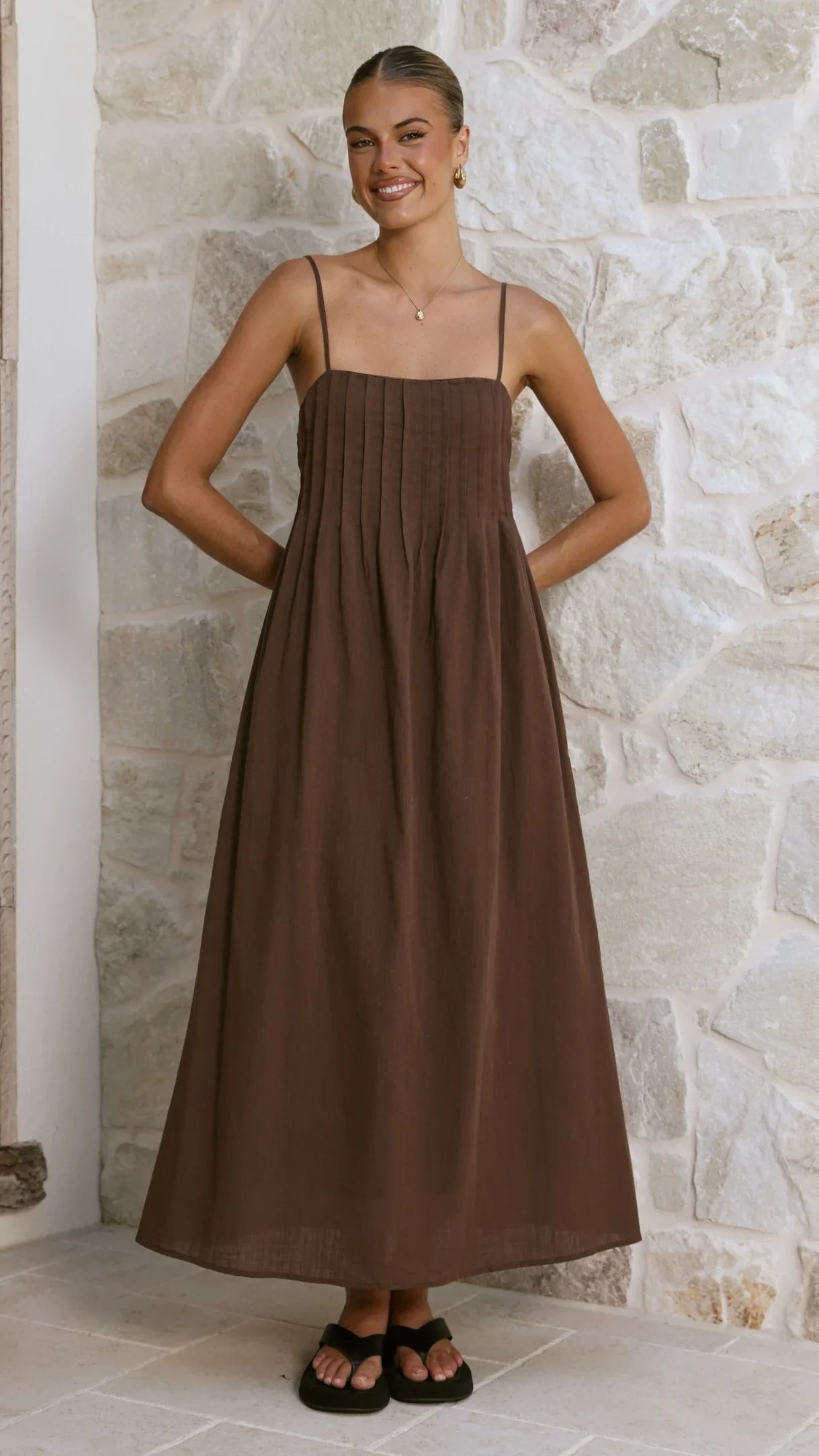 Stayla Maxi Dress - Chocolate