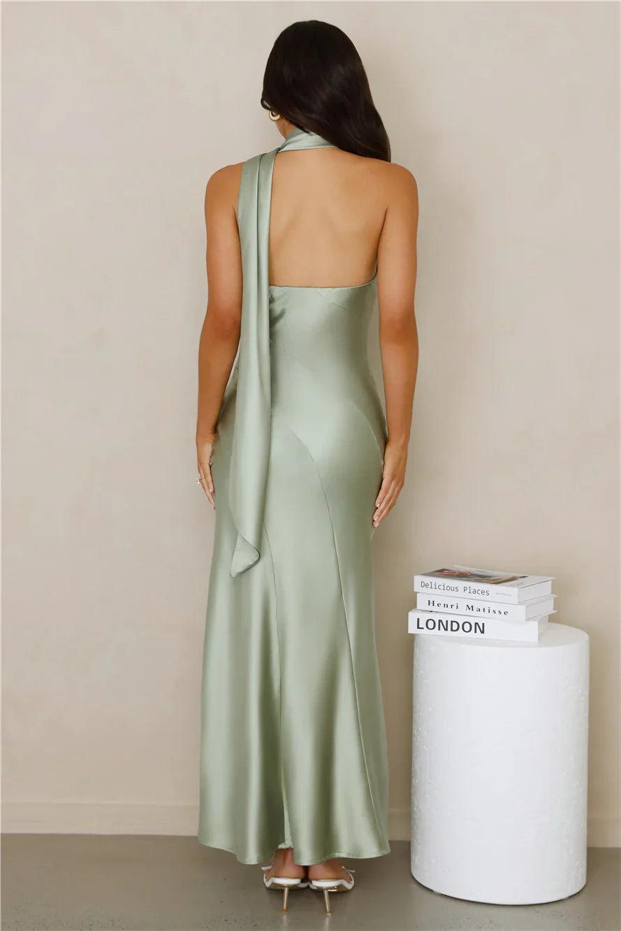 Kissed By Moonlight Satin Maxi Dress