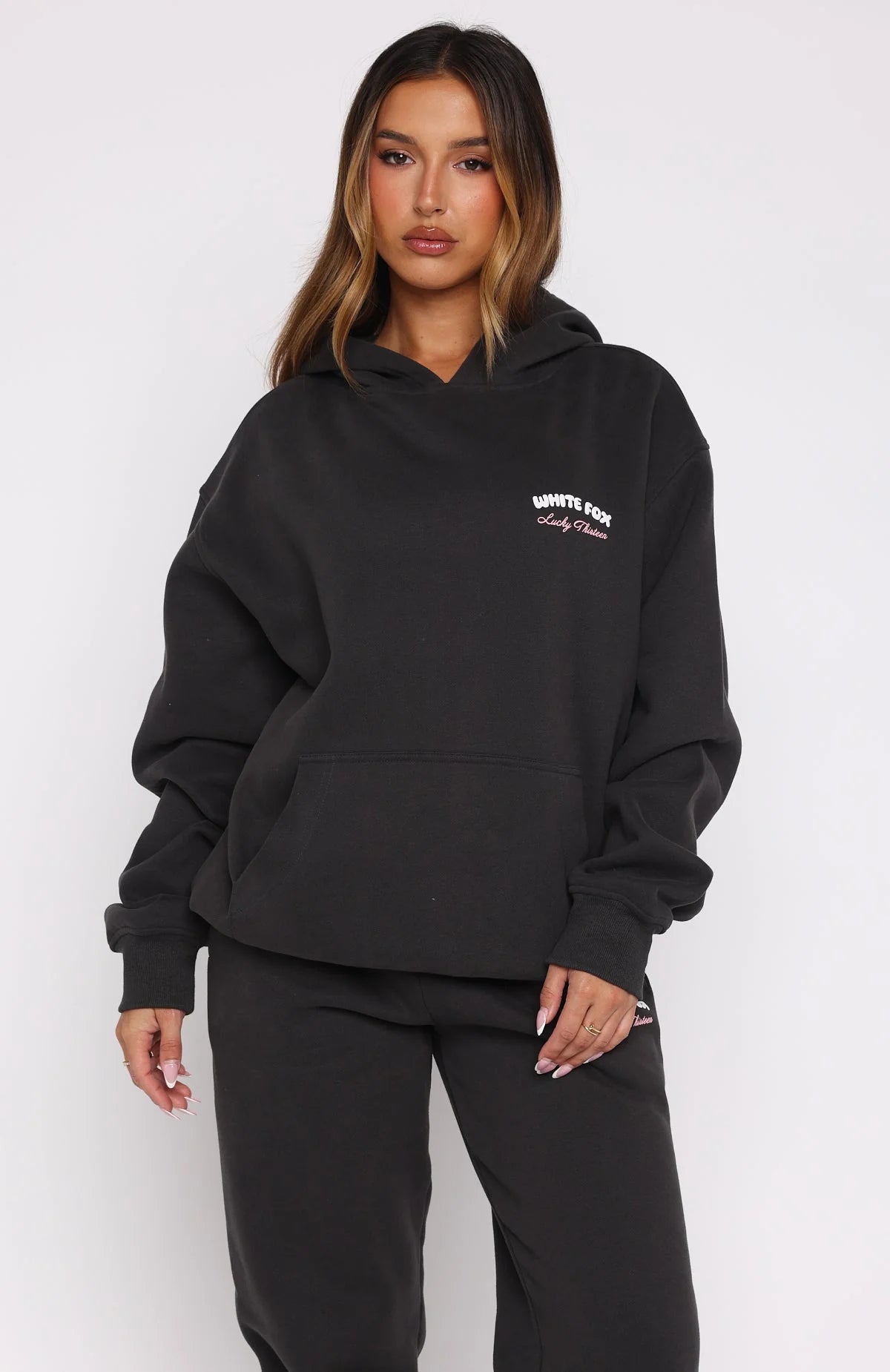 Lucky Thirteen Cheyenne Oversized Hoodie Charcoal