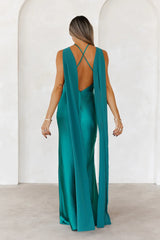 Golden Empress Satin Maxi Dress