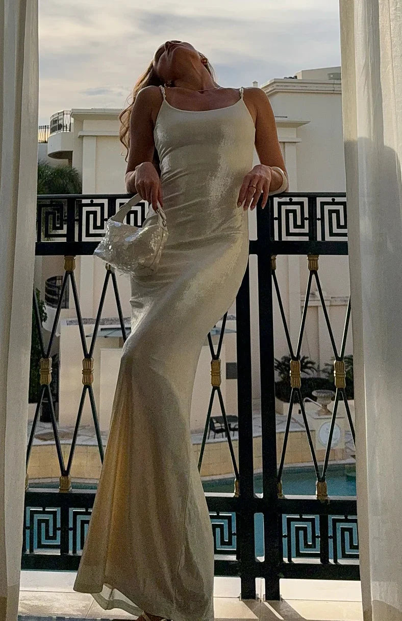 Neptune Maxi Dress Pearl