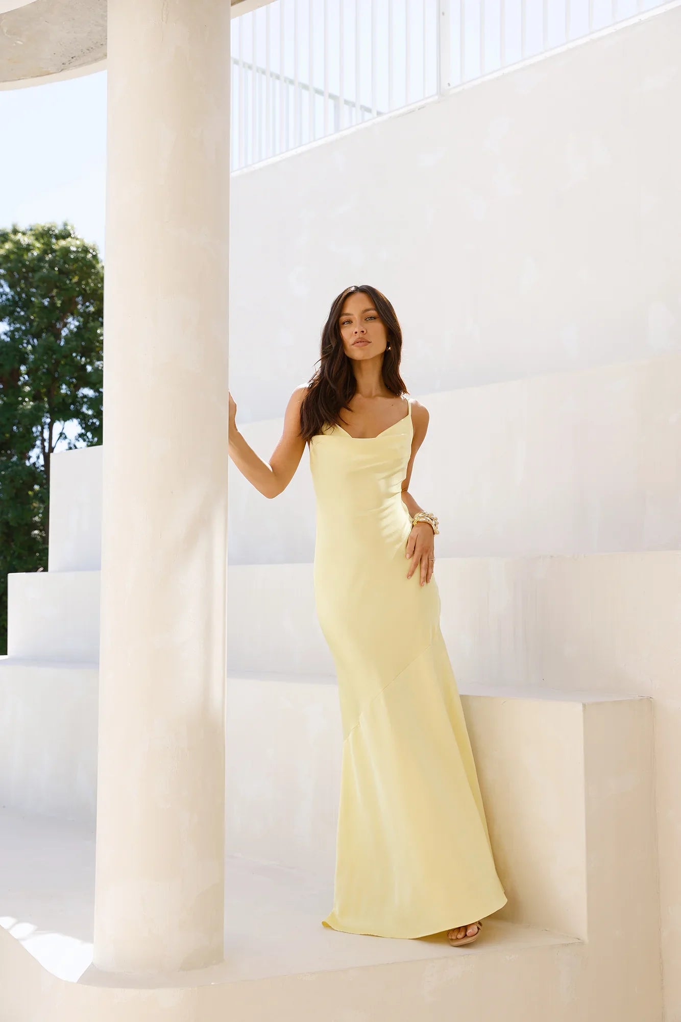 Brilliant Belle Satin Maxi Dress