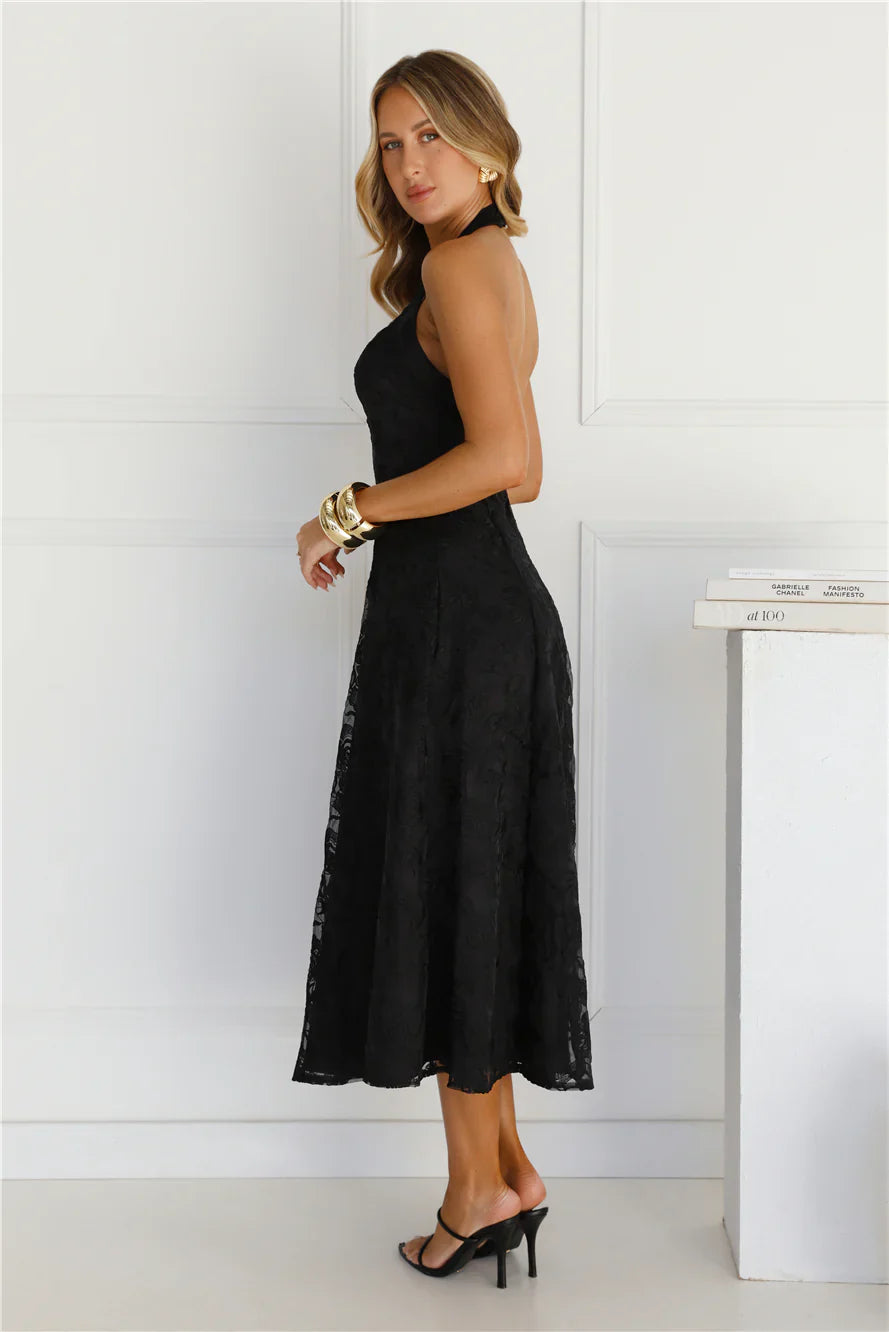 Disco Daze Halter Midi Dress