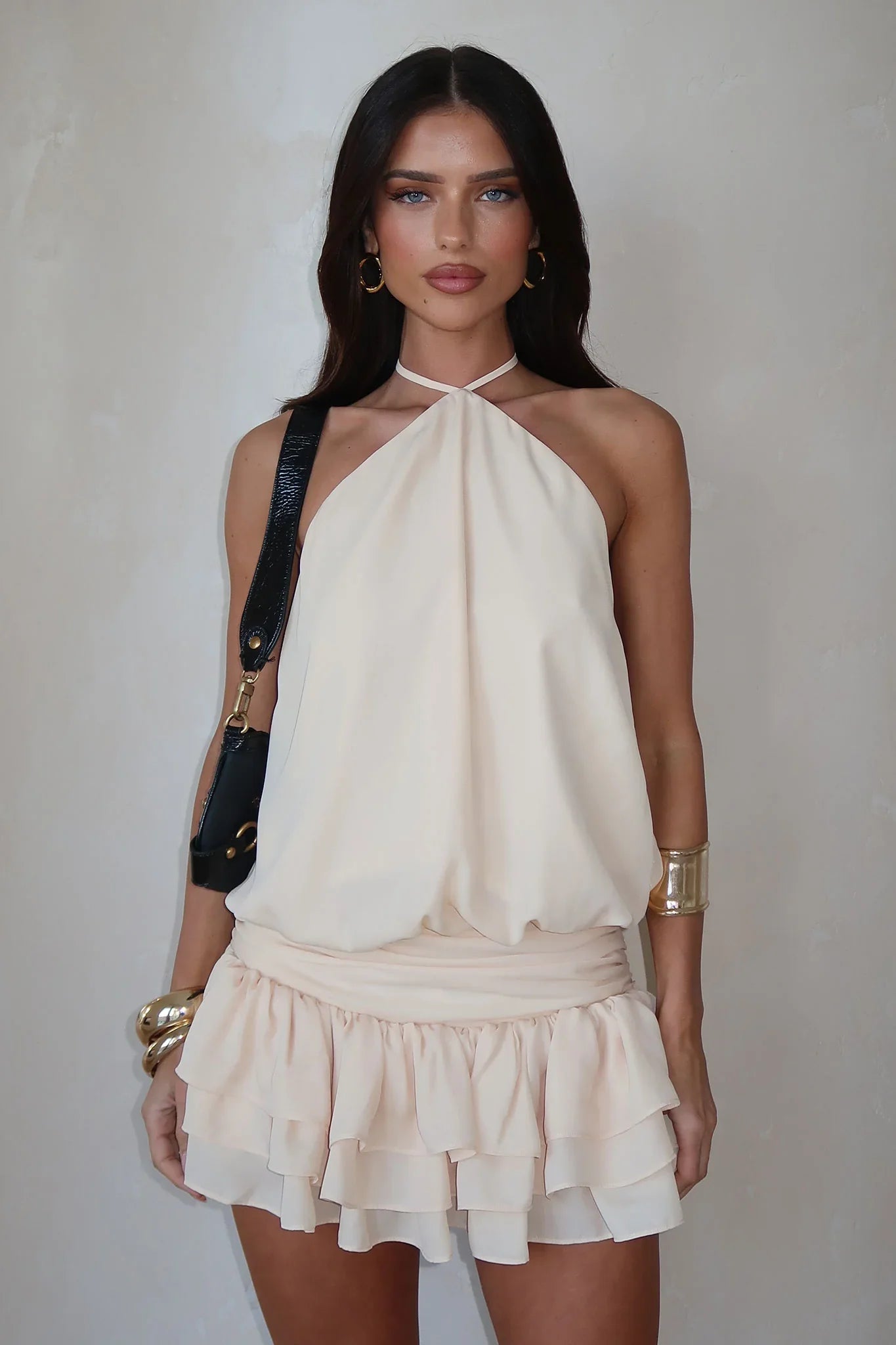 Latina Open Back Mini Dress - Baby Yellow