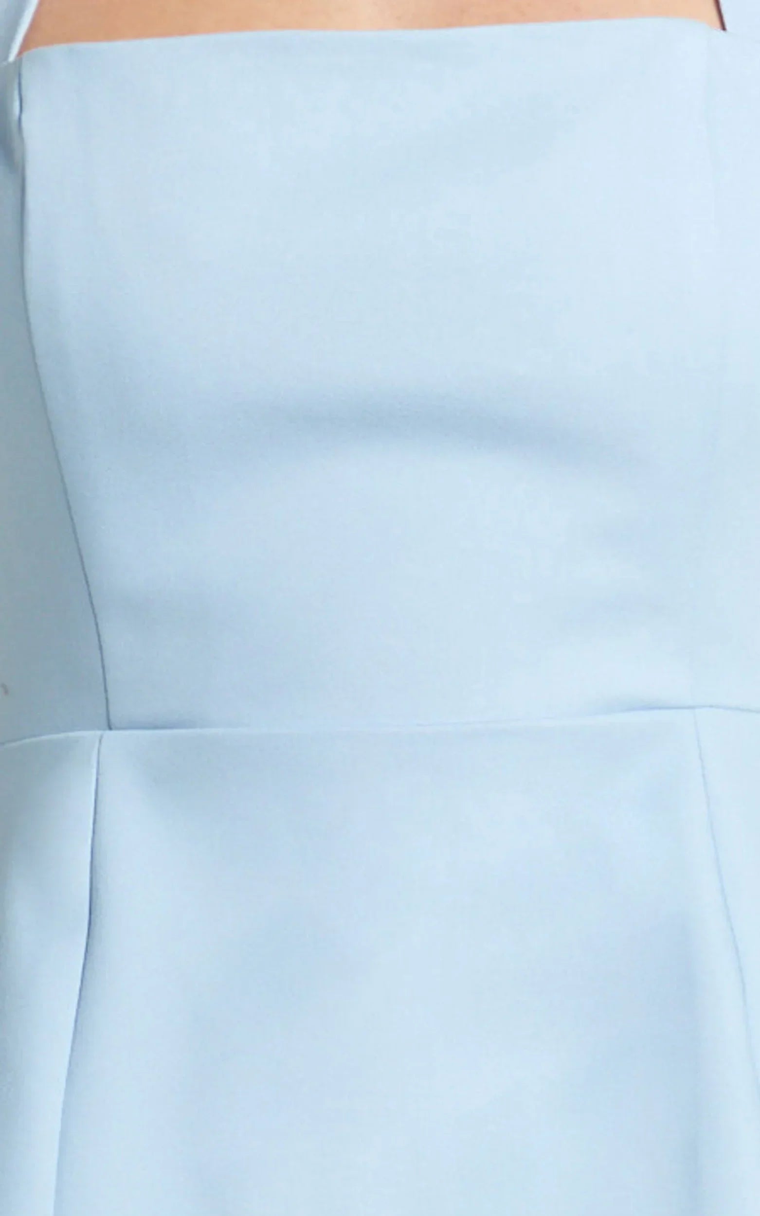 Dante Mini Dress Halter Neck Tie Tulip Skirt Dress in Soft Blue