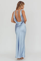 Moon Glow Cowl Neck Maxi Dress Blue