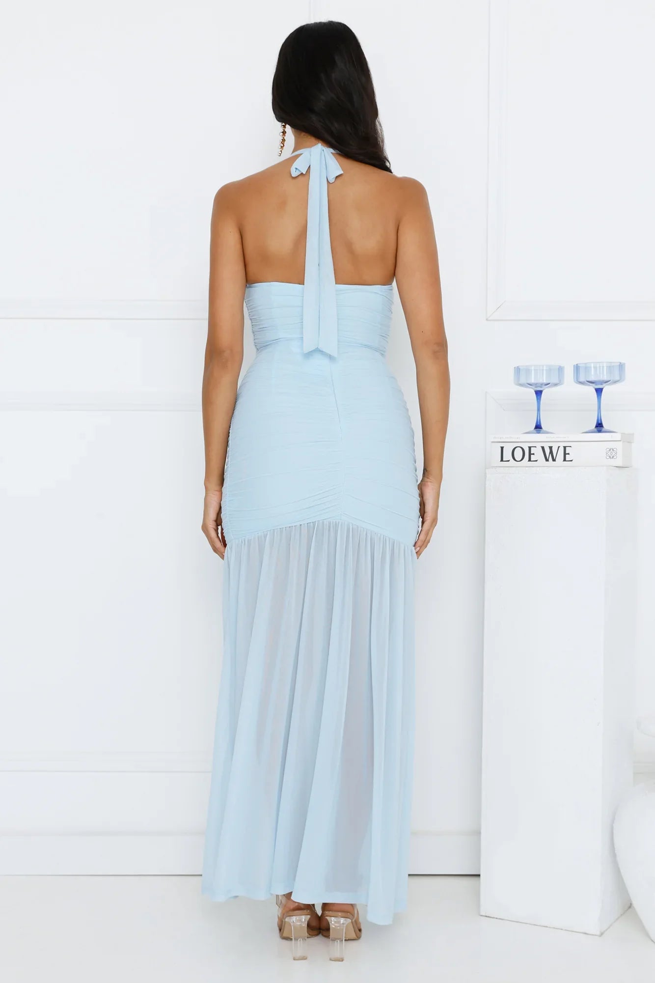 Aveline Halter Mesh Maxi Dress