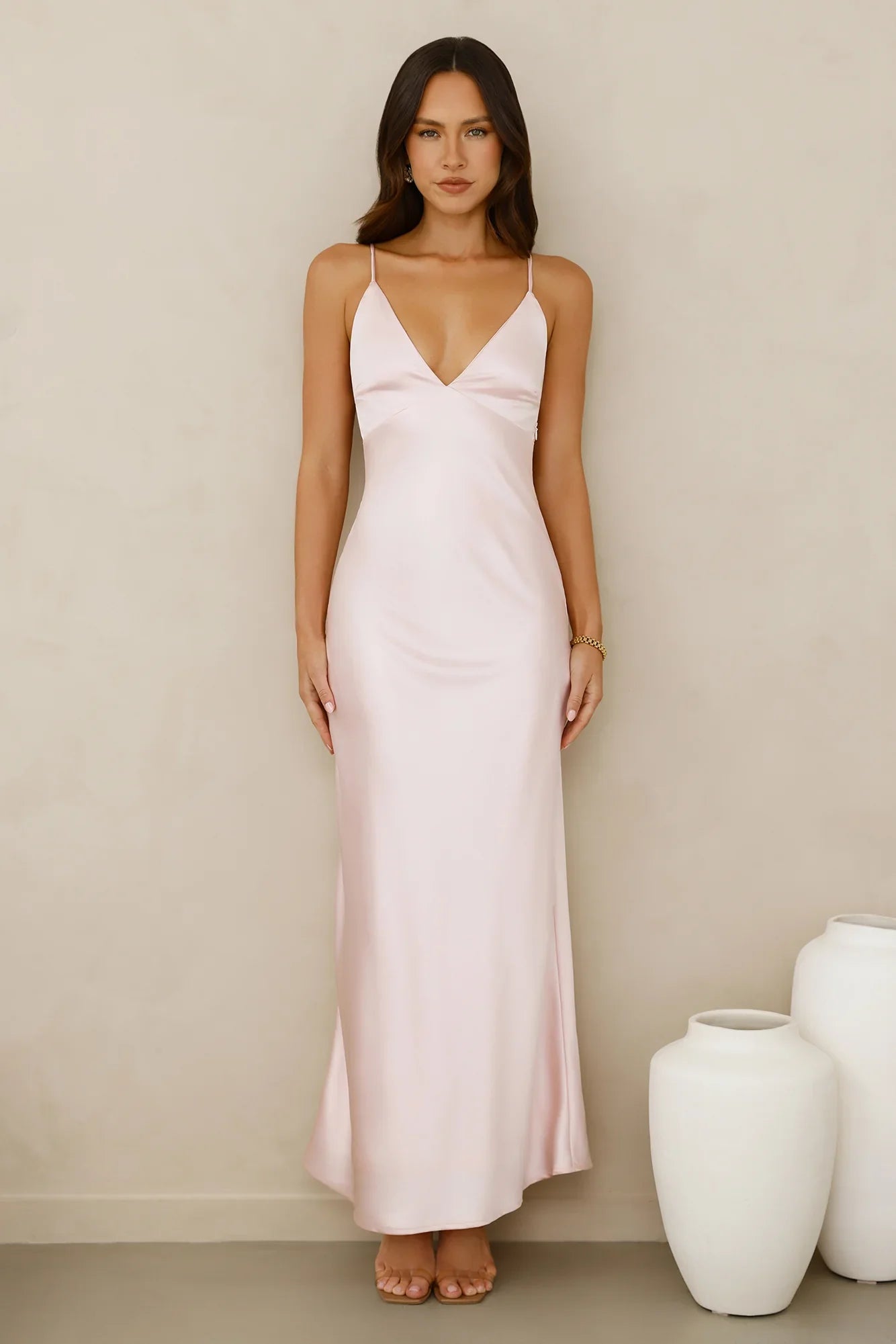 Chic 'Fit Slip Satin Maxi Dress