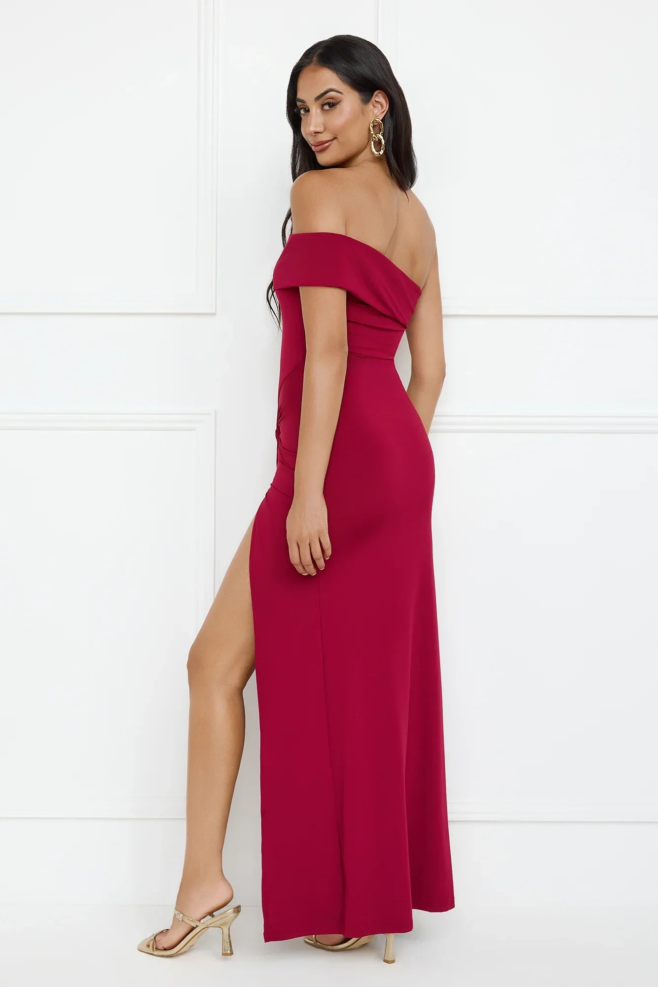 Lavish Luxe Off Shoulder Maxi Dress