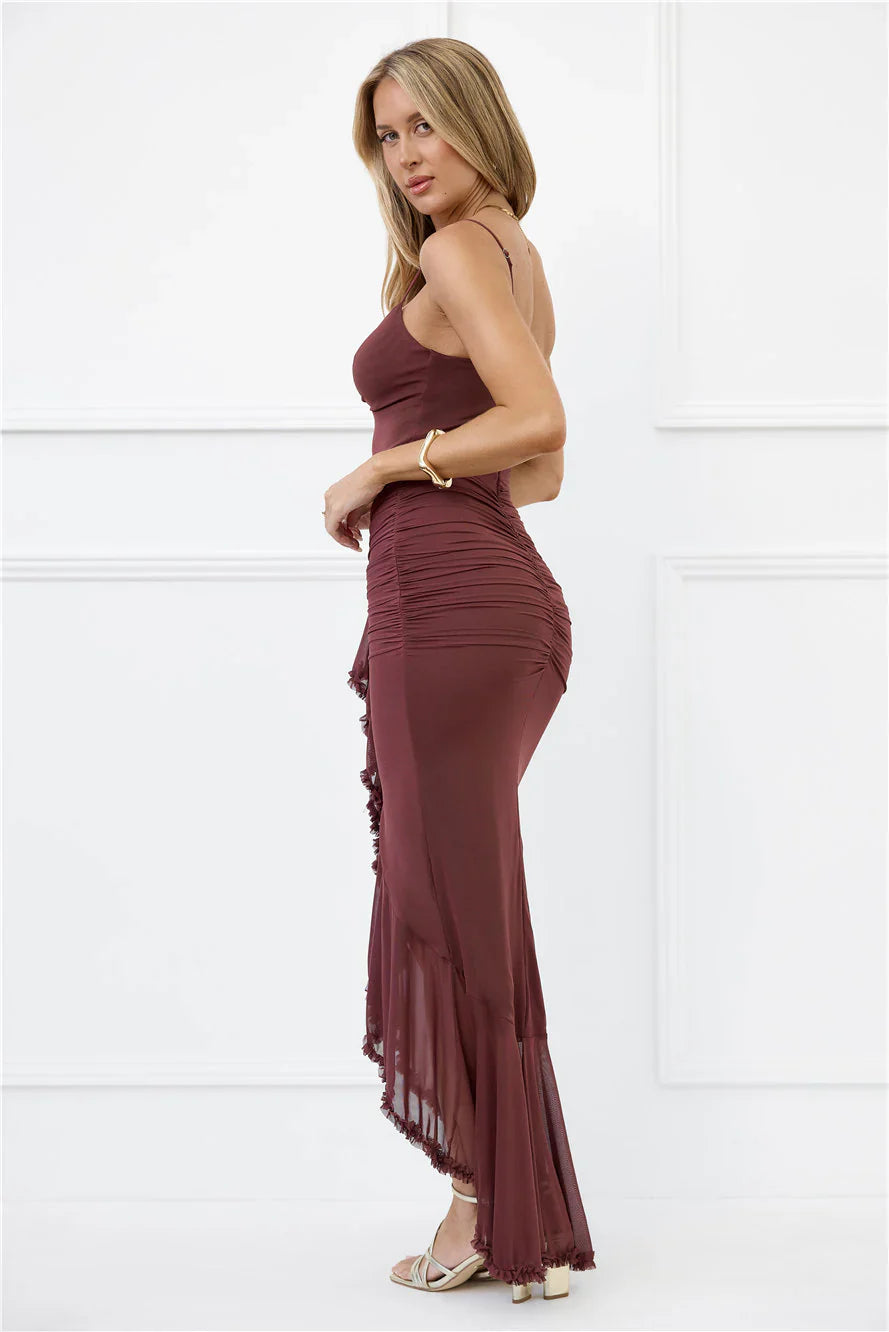 Shimmer In The Dark Mesh Maxi Dress